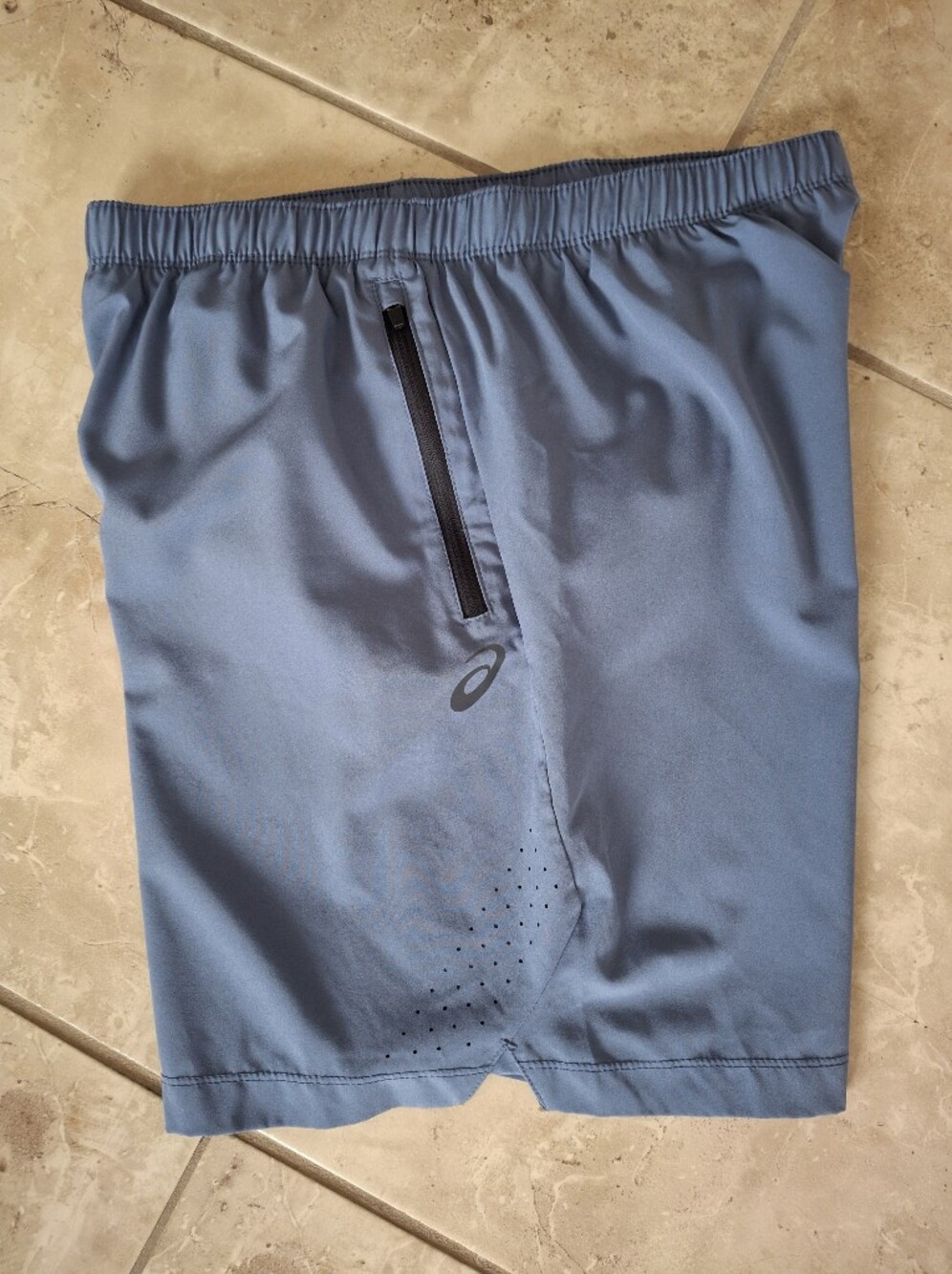 ASICS Men's Blue Running Shorts with Zip Pocket